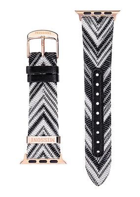 Apple Watch® Multicolor Fabric and Leather Watch Strap/24MM