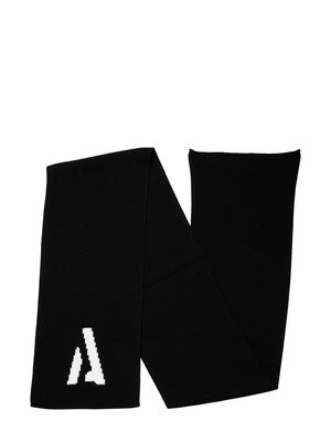 Applied Art Forms front-logo merino scarf - Black