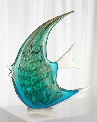Aqua Fish Decorative Art Glass Figurine