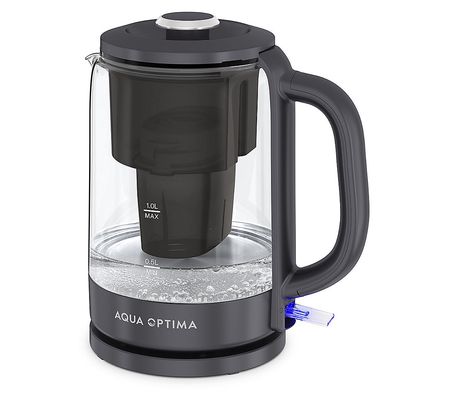 Aqua Optima Glass Electric Kettle w/ Water Filt er, 1500W 1.7L