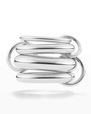 Aquarius Petite 4 Linked Rings in Sterling Silver, Size 6
