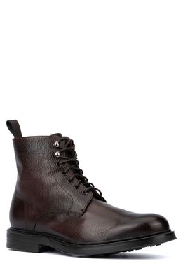 Aquatalia Bernardo Water Repellent Combat Boot in Dark Brown 