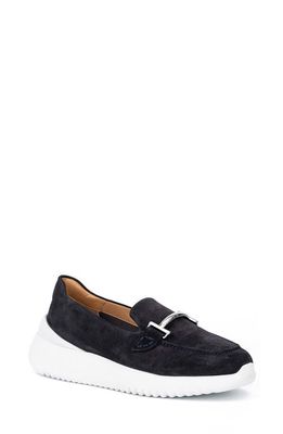 Aquatalia Callee Wedge Loafer in Navy