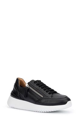 Aquatalia Claretta Zip Leather Sneaker in Black