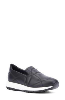 Aquatalia Katya Quilted Slip-On Sneaker in Black