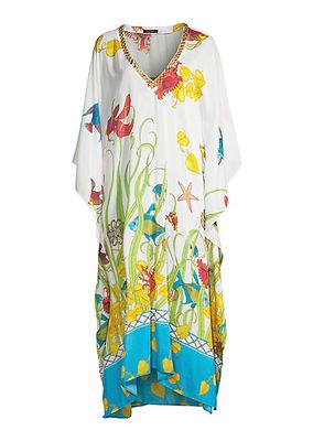 Aquatic Cotton-Silk Maxi Dress