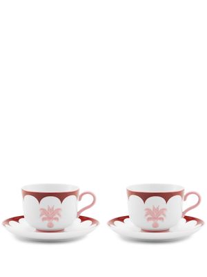 AQUAZZURA CASA Jaipur set of 2 teacup and saucer - Red