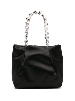Aquazzura crystal-embellished satin tote bag - Black