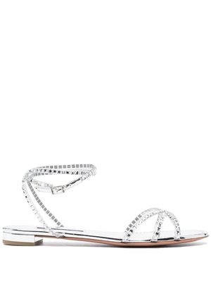 Aquazzura crystal-embellishment flat sandals - Silver