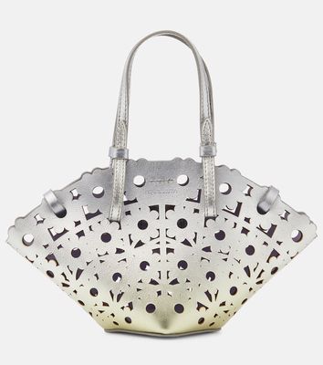 Aquazzura Daisy Mini metallic leather basket bag