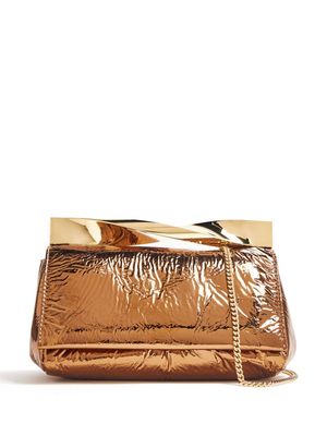 Aquazzura mini Twist leather clutch bag - Gold