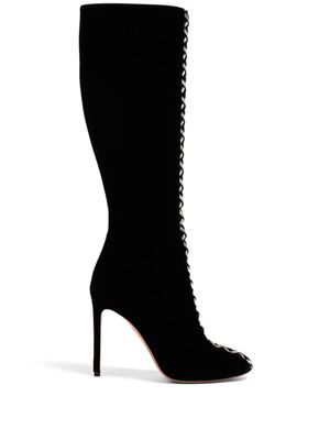 Aquazzura Wild Desire 105mm velvet boots - Black