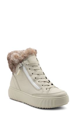 ara Mikayla Faux Fur Lined Lace-Up Boot in White