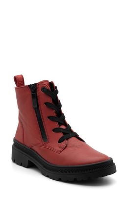 ara Waterproof Lace-Up Boot in Red