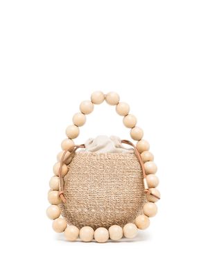 Aranaz bead-detail bucket bag - Neutrals