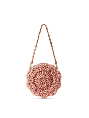 Aranaz bead-embellished flower shoulder bag - Pink