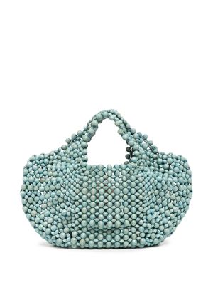 Aranaz bead-embellished tote bag - Blue