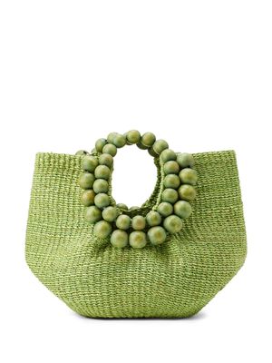 Aranaz Cueba bead-embellished tote bag - Green