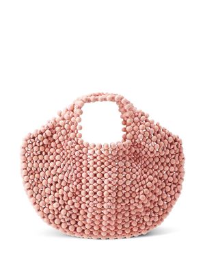 Aranaz Luha beaded top-handle bag - Pink