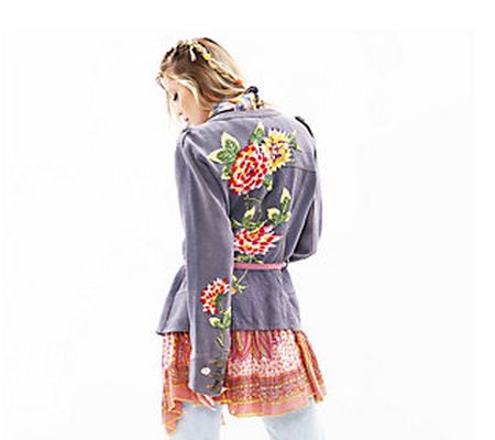 Aratta Beloved Belted Embroidered Jacket