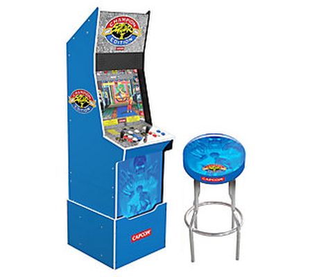 Arcade1Up Street Fighter II Big Blue Arcade W/R iser & Stool