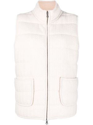 arch 4 textured-knit padded gilet jacket - Neutrals