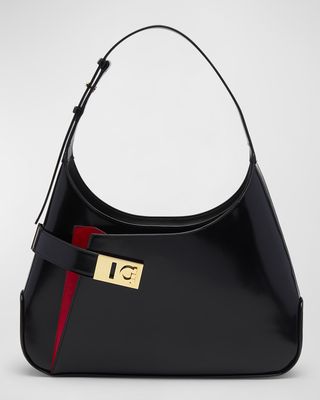 Arch Gancio Leather Shoulder Bag