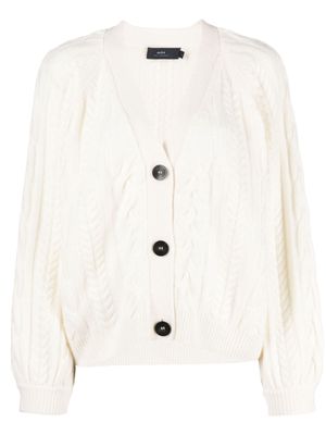 arch4 cable-knit cashmere cardigan - White