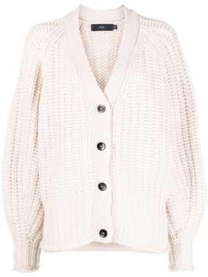 arch4 chunky-knit V-neck cardigan - White