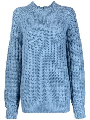 arch4 crocheted crewneck jumper - Blue