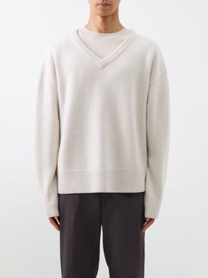 Arch4 - Mr Battersea V-neck Cashmere Sweater - Mens - Cream
