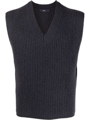 arch4 ribbed-knit V-neck vest - Grey