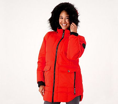 Arctic Expedition Curved Hem Parka with Square Quilting