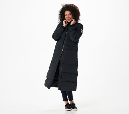 Arctic Expedition Quilted Down Maxi Parka withFaux Fur & Hood