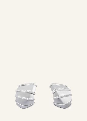 Ardis Aluminum and White Gold Clip-On Earrings with Diamonds