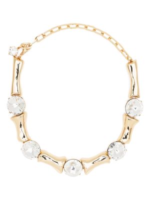 AREA Bone Choker crystal-embellished necklace - Gold