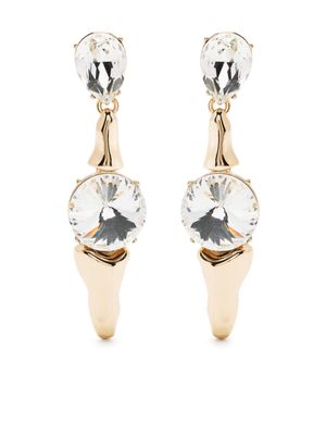 AREA Bone Drop crystal-embellished earrings - Gold
