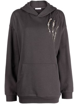 AREA Claw cut-out cotton hoodie - Grey