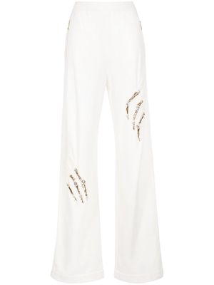 AREA Claw cut-out cotton track pants - White