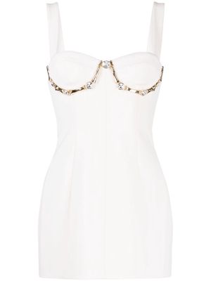 AREA Claw Cut sleeveless minidress - White