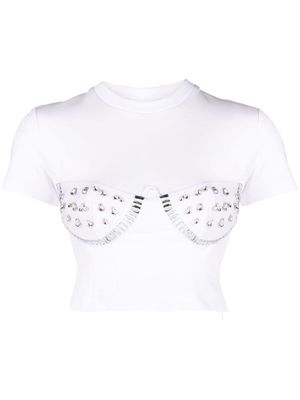 AREA crystal-cup T-Shirt - White
