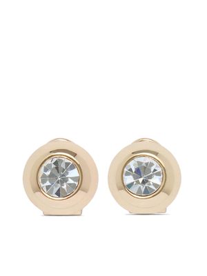AREA Crystal Dome brass stud earrings - Gold