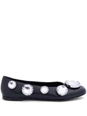 AREA crystal-embellished ballerina shoes - Black