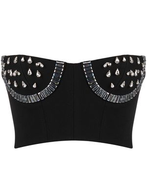 AREA crystal-embellished bustier top - Black
