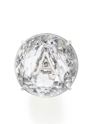 AREA crystal-embellished cocktail ring - Neutrals