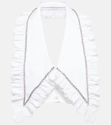 Area Crystal-embellished cotton collar