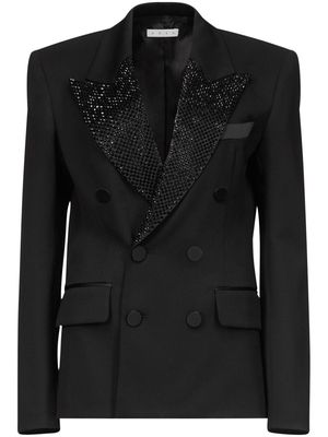 AREA crystal-embellished double-breasted blazer - Black
