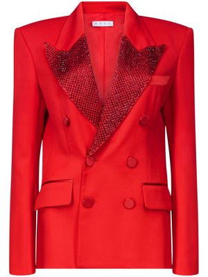 AREA crystal-embellished double-breasted blazer - Red