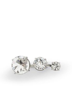 AREA crystal-embellished double ring - Neutrals