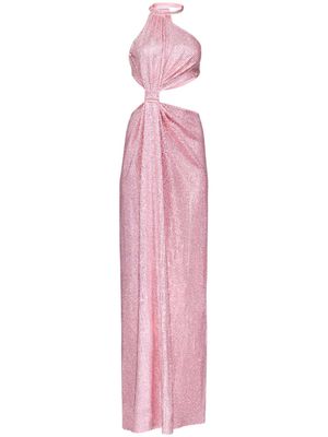 AREA crystal-embellished halterneck gown - Pink